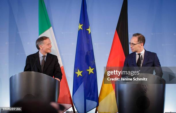 Berlin, Germany German Foreign Minister Heiko Maas meets Italy's Minister of Foreign Affairs Enzo Moavero Milanesi and gives a press conference on...