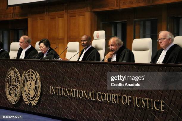 An inside view of International Court of Justice in The Hague, Netherlands on July 23, 2018. The International Court of Justice on Monday ruled that...