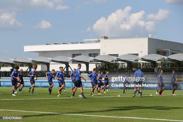 General view of Empoli FC U19 during training session on July 23, 2018 in Empoli, Italy.