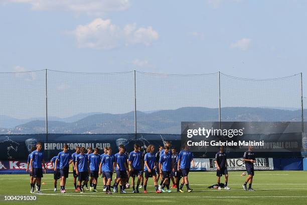 General view of Empoli FC U19 during training session on July 23, 2018 in Empoli, Italy.