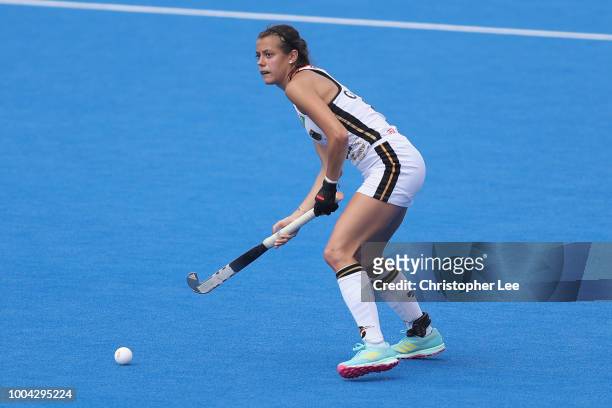 Selin Oruz of Germany in action during the Pool C game between Germany and South Africa of the FIH Womens Hockey World Cup at Lee Valley Hockey and...