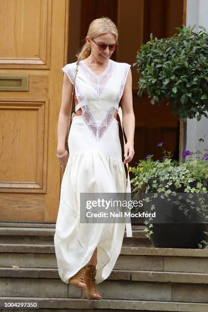 Kylie Minogue seen leaving The Abbey Road Studios after watching a Paul McCartney secret gig on July 23, 2018 in London, England.