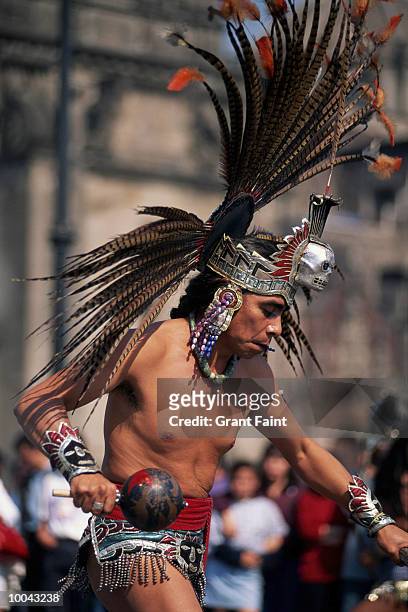 aztec dancing in mexico city - maracas stockfoto's en -beelden