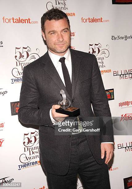 Award winner, actor Liev Schreiber attends the press room at the 55th Annual Drama Desk Awards at the FH LaGuardia Concert Hall at Lincoln Center on...