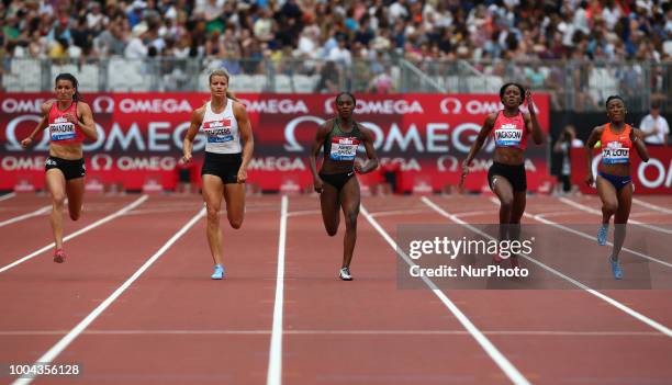 Jenna Prandini of USA Dafne Schippers of Netherlands Dina Asher-Smith of Great Britain and Northern Ireland Shericka Jackson of Jamaica and Elaine...