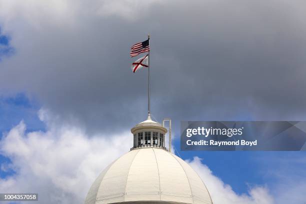 Alabama State Capitol dome in Montgomery, Alabama on July 6, 2018.