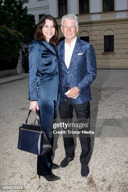 Marcel Reif and wife Marion Kiechle during the Thurn & Taxis Castle Festival 2018 on July 22, 2018 in Regensburg, Germany.