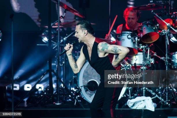 Singer Dave Gahan of Depeche Mode performs live on stage during a concert at Waldbuehne on July 23, 2018 in Berlin, Germany.