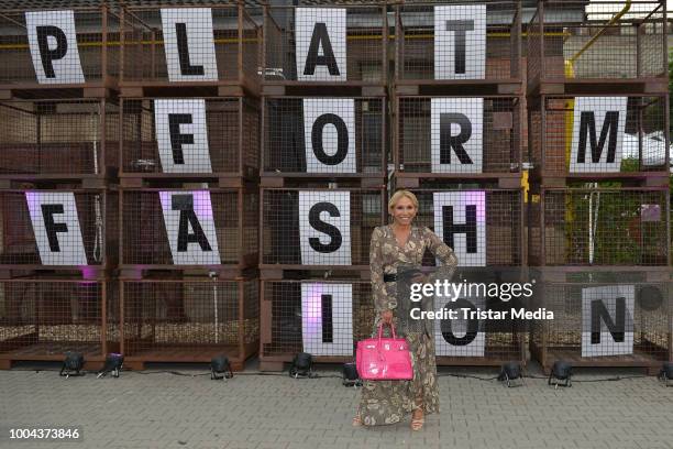 Julia Prillwitz attends the 'The NRW Design Issue' show during Platform Fashion July 2018 at Areal Boehler on July 22, 2018 in Duesseldorf, Germany.