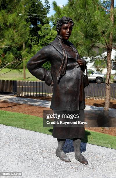 Dana King's 'Guided By Justice' statue, dedicated to black women who sustained the Montgomery Bus Boycott and collectively walked thousands of miles,...