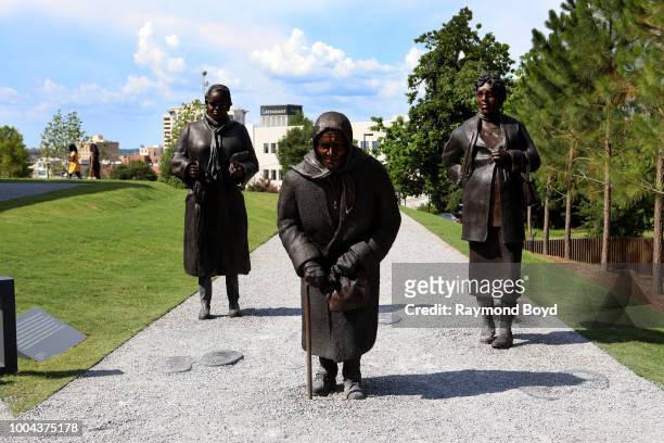 Dana King's 'Guided By Justice' statue, dedicated to black women who sustained the Montgomery Bus Boycott and collectively walked thousands of miles,...