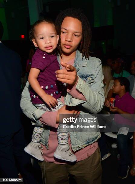 Heiress Harris and Domani Harris attend 'The Grand Hustle' Exclusive Viewing Party at at The Gathering Spot on July 19, 2018 in Atlanta, Georgia.