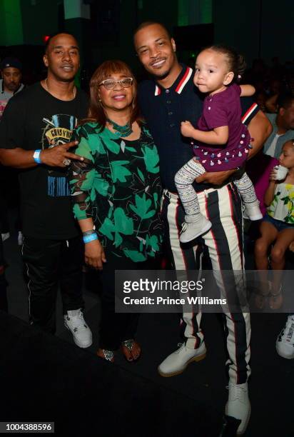 Kawan Prather, Violeta Morgan, Tip 'T.I.' Harris and Heiress Harris attend 'The Grand Hustle' Exclusive Viewing Party at at The Gathering Spot on...