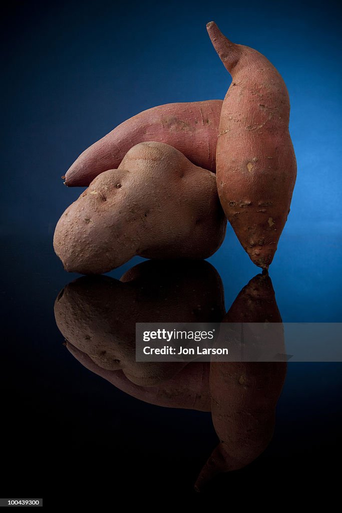 Sweet Potato on Black Glass