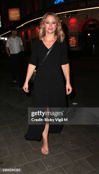 Kimberley Walsh seen leaving Brasserie Zedel after her gig on July 23, 2018 in London, England.