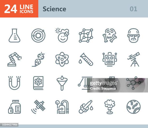 ilustrações, clipart, desenhos animados e ícones de ciência - ícones do vetor linha - mineral