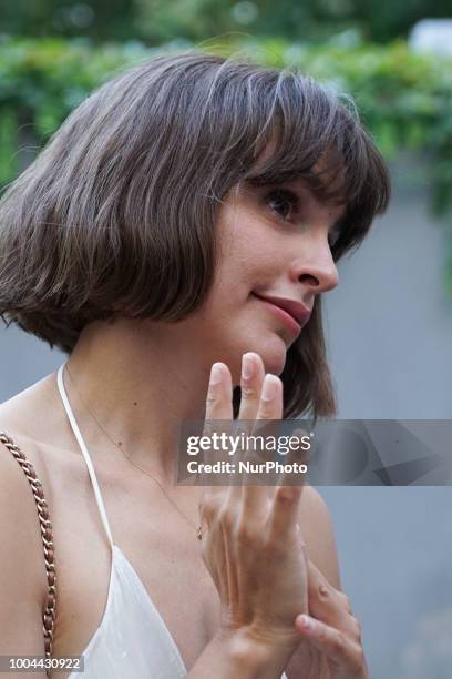 THe actor Alex García Fernandez and Actress Veronica Echegui attends 'Tocate' premiere at Academia de Cine on July 23, 2018 in Madrid, Spain