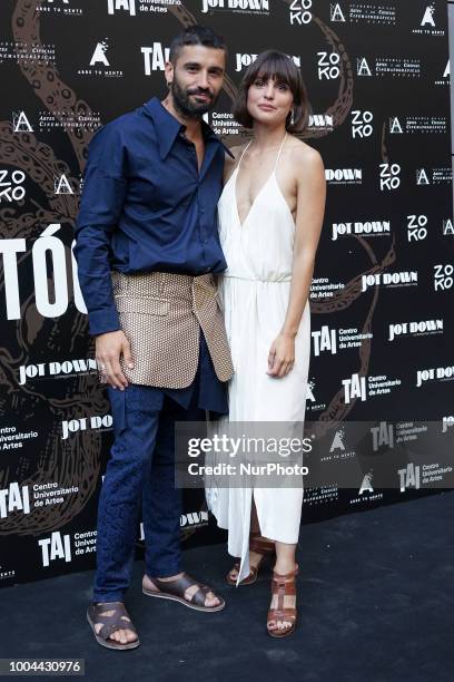 THe actor Alex García Fernandez and Actress Veronica Echegui attends 'Tocate' premiere at Academia de Cine on July 23, 2018 in Madrid, Spain