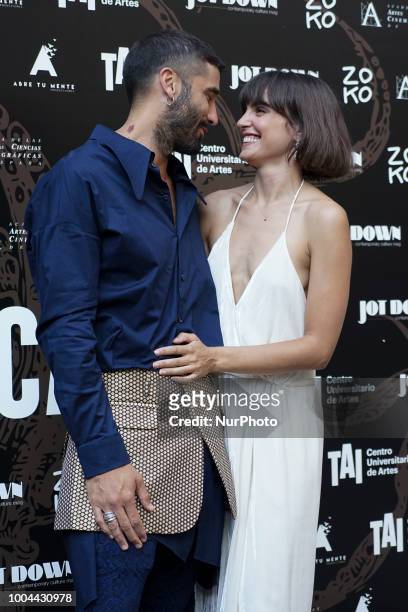 THe actor Alex García Fernandez and Actress Veronica Echegui attends 'Tocate' premiere at Academia de Cine on July 23, 2018 in Madrid, Spain