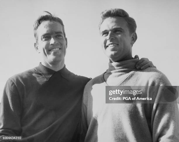 Frank Stranahan with Harvie Ward at the 1952 British Amateur Golf Championship at Prestwick Scotland.