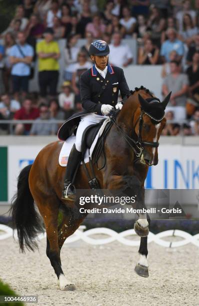 Steffen Peters of United States of America riding Suppenkasper during the Lindt Grand Prix Special CDI4 under floodlight, to the best ten riders of...