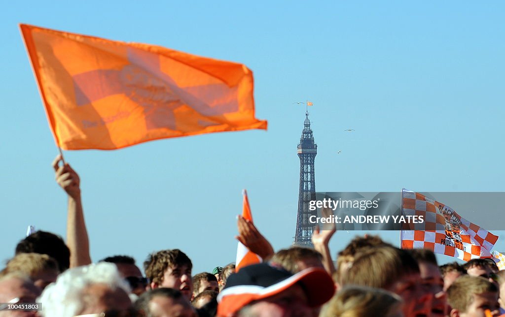 Blackpool's famous tower sits in the bac