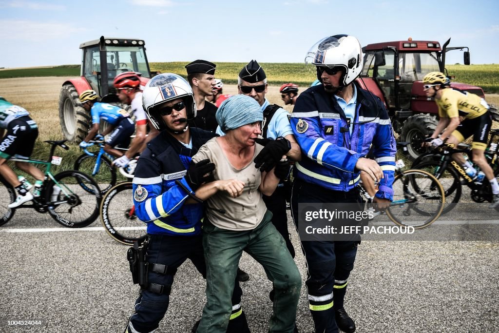 CYCLING-FRA-TDF2018-PROTEST