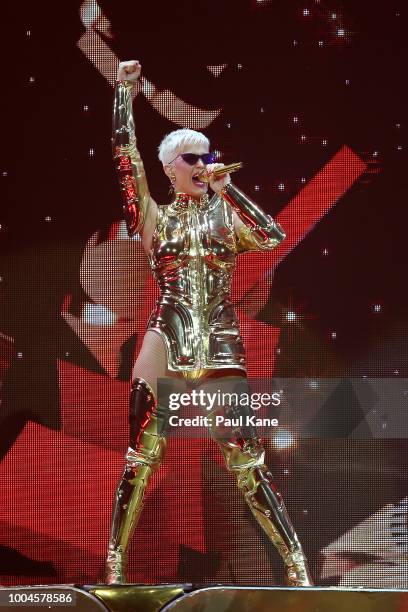 Katy Perry performs at Perth Arena on July 24, 2018 in Perth, Australia.