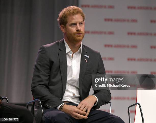 Prince Harry, Duke of Sussex attends the Launch of the Menstar Coalition To Promote HIV Testing & Treatment of Men on July 24, 2018 in Amsterdam,...