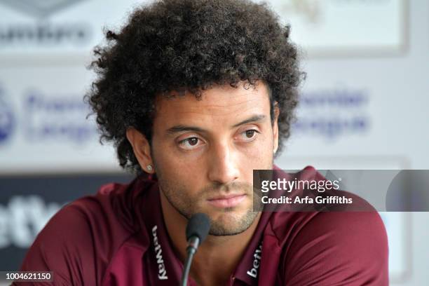 Felipe Anderson of West Ham United at the Press Conference to officially unveil the club's new manager, Manuel Pellegrini, and newly signed players...