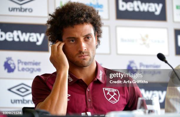 Felipe Anderson of West Ham United at the Press Conference to officially unveil the club's new manager, Manuel Pellegrini, and newly signed players...