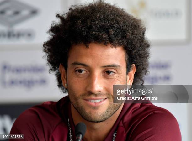 Felipe Anderson of West Ham United at the Press Conference to officially unveil the club's new manager, Manuel Pellegrini, and newly signed players...