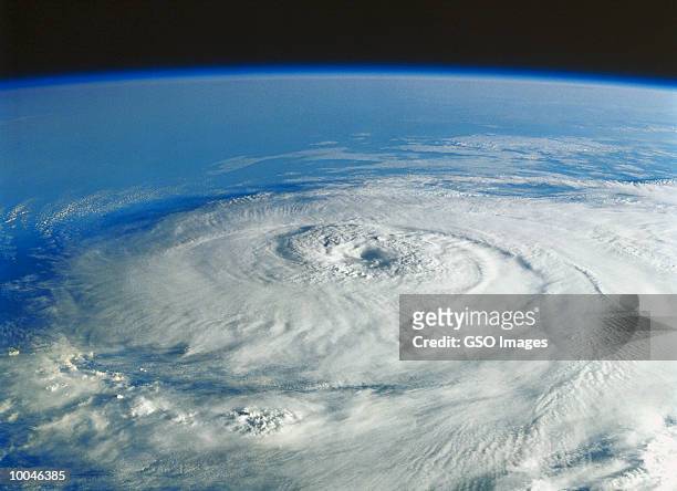 hurricane in the gulf of mexico by nasa space photo - hurrikan stock-fotos und bilder