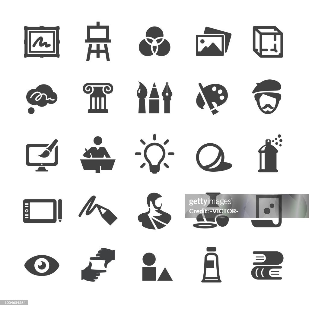 Arte Educación conjunto de iconos - serie inteligente