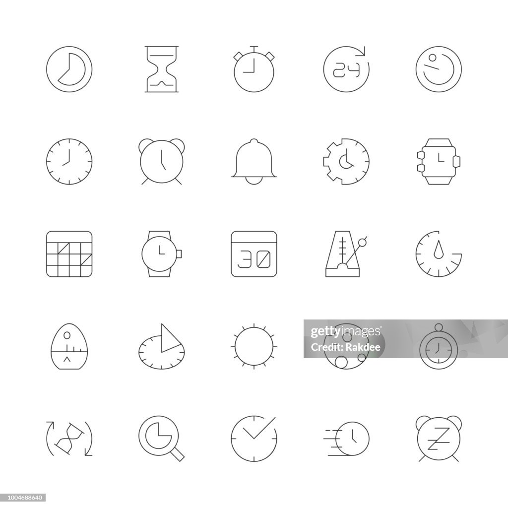 Time Icons - Ultra Thin Line Series