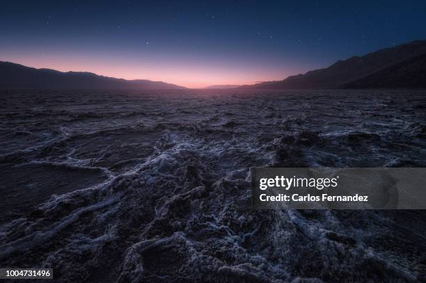 badwater basin night - badwater stock pictures, royalty-free photos & images