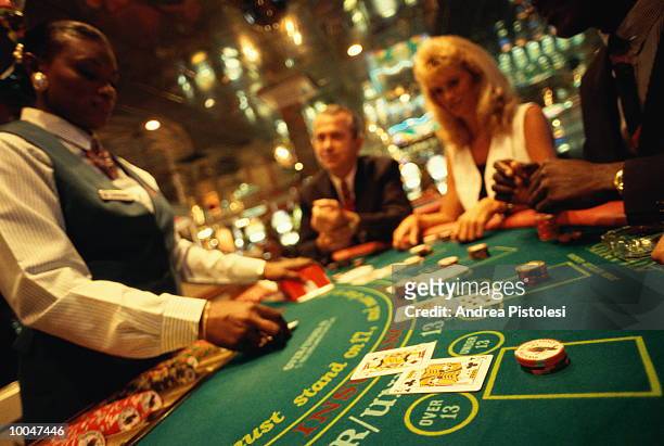 casino on paradise island in the bahamas - casino dealer stock pictures, royalty-free photos & images