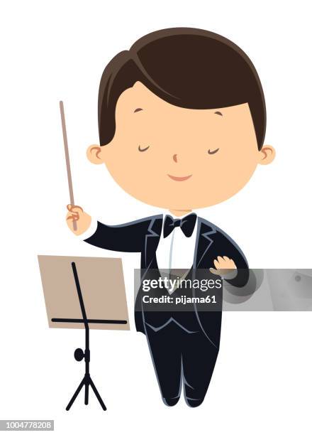 orchestra director - children theater stock illustrations