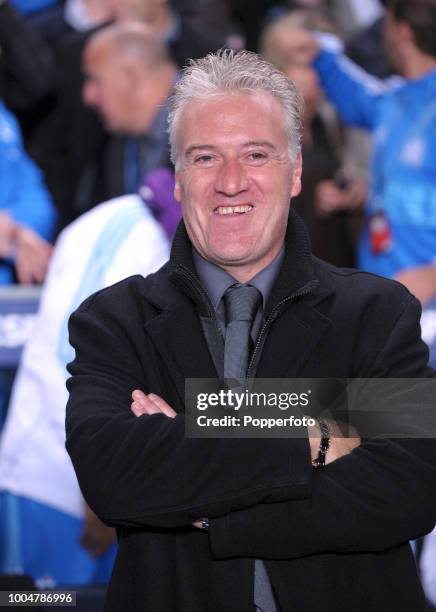 Olympique Marseille coach Didier Deschamps looks on during the UEFA Champions League Group F match between Chelsea and Marseille at Stamford Bridge...