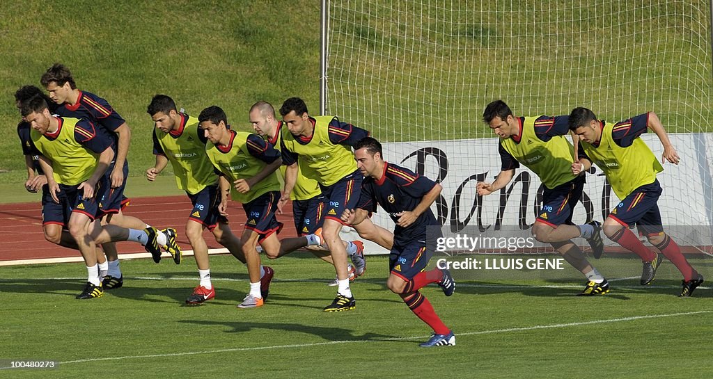 Spain's players take part in a training