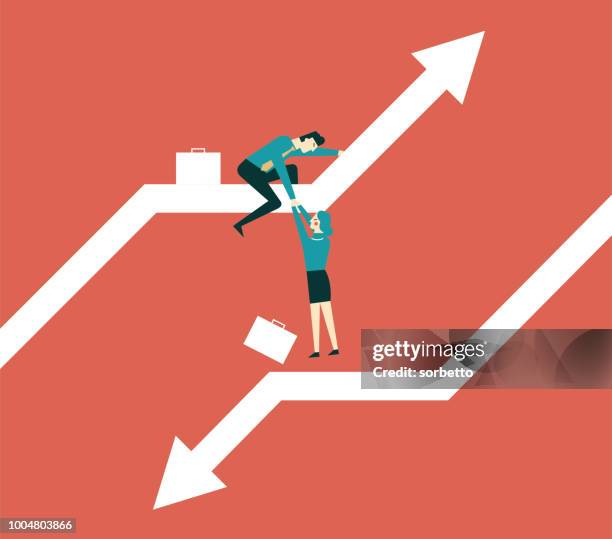 helping hand - reaching down stock illustrations