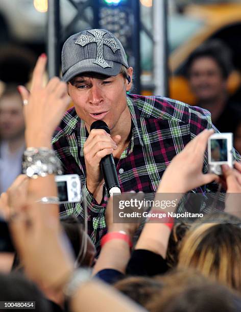 Brian Littrell of the Backstreet Boys performs on CBS' The Early Show Summer Concert Series at the CBS Early Show Studio Plaza on May 24, 2010 in New...