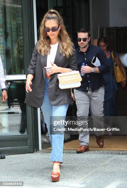 Jessica Alba is seen on July 24, 2018 in New York City.