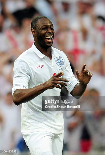 Ledley King of England celebrates his goal during the International Friendly match between England and Mexico at Wembley Stadium on May 24, 2010 in...