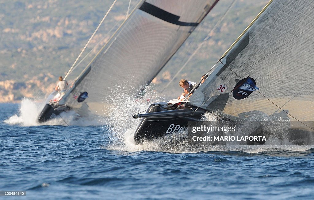 Italian Team Azzurra  (L) competes again