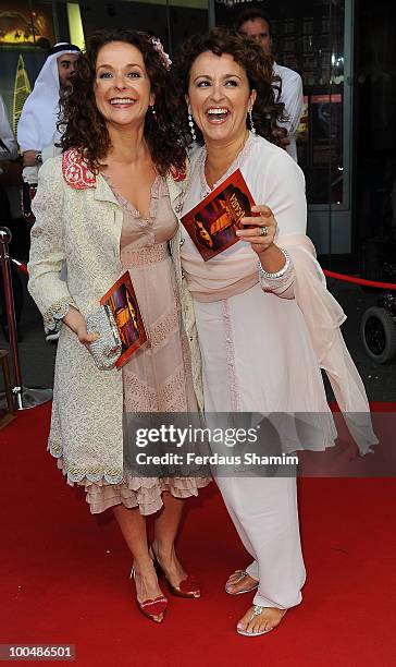 Julia and Nadia Sawalha attend the Royal Premiere of Arabia 3D on May 24, 2010 in London, England.