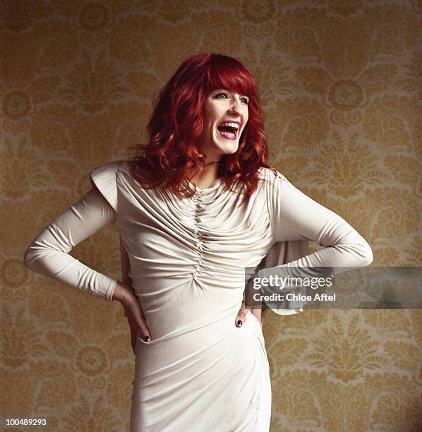 Singer and musician Florence Welch of music collective Florence and the Machine poses for a portrait session for Theme Magazine.