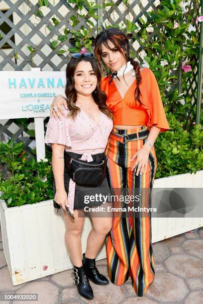 Camila Cabello and guest attend Camila Cabello and L'Oreal Paris Celebrate the launch of the HAVANA makeup collection in Pacific Palisades,...