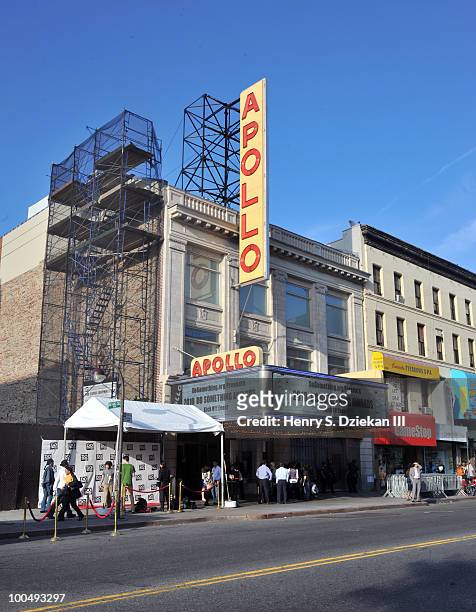 External view of the Apollo Theater at DoSomething.org's celebration of the 2010 Do Something Award nominees at The Apollo Theater on May 24, 2010 in...