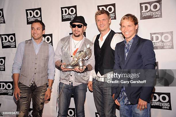 Singers Howie Dorough, A.J. McLean, Nick Carter and Brian Littrell of the pop band Backstreet Boys attend DoSomething.org's celebration of the 2010...